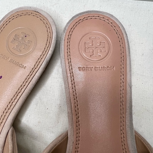 Tory Burch Annabelle Bow Slide Sandal Blush Pink Suede Size 7 - Picture 6 of 9